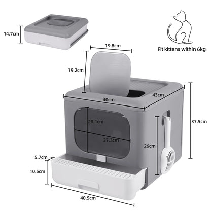 Enclosed Cat Litter Box with Sifting Tray - Smarsty