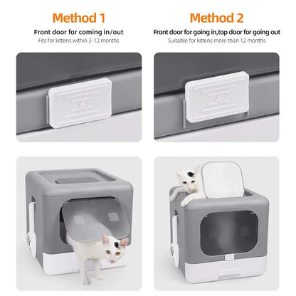 Enclosed Cat Litter Box with Sifting Tray - Smarsty