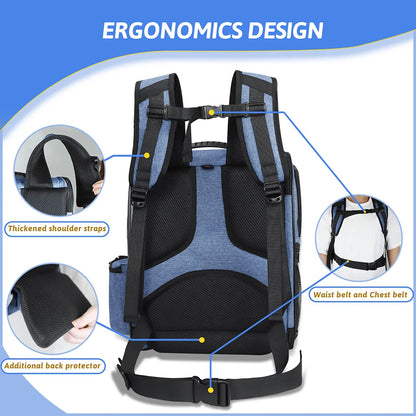 Breathable Dog Carrier Backpack with Double Doors - Smarsty
