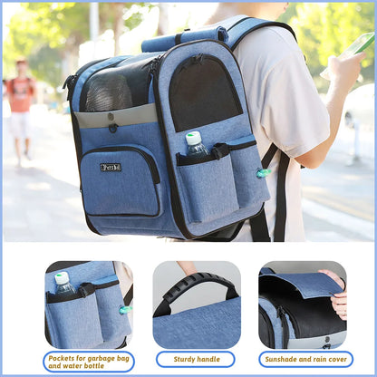 Breathable Dog Carrier Backpack with Double Doors - Smarsty