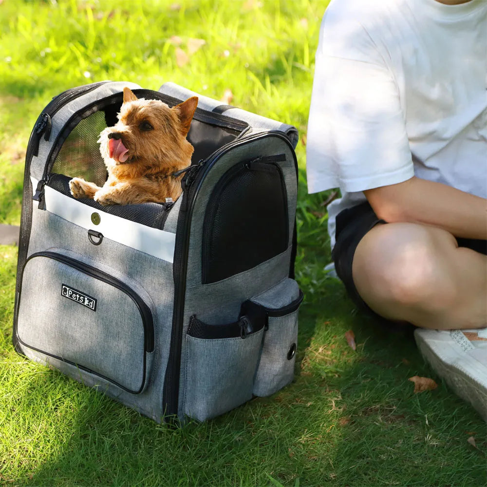 Breathable Dog Carrier Backpack with Double Doors - Smarsty
