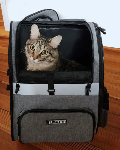 Breathable Dog Carrier Backpack with Double Doors - Smarsty