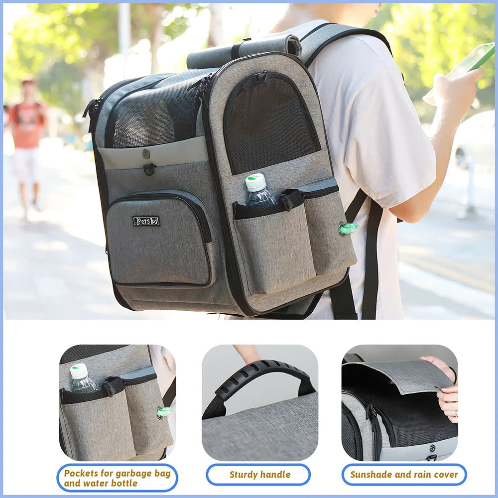 Breathable Dog Carrier Backpack with Double Doors - Smarsty