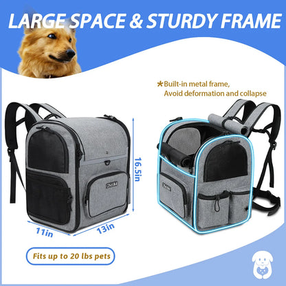 Breathable Dog Carrier Backpack with Double Doors - Smarsty