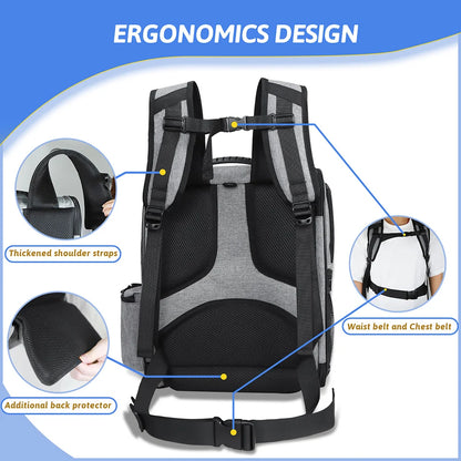 Breathable Dog Carrier Backpack with Double Doors - Smarsty