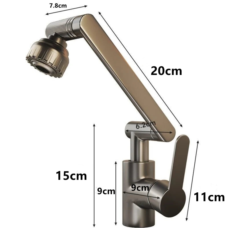 Swivel Bathroom Sink Faucet with Hot and Cold Water - Smarsty