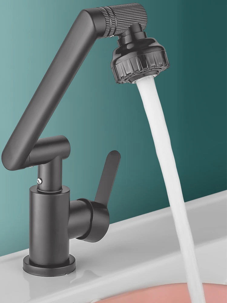 Swivel Bathroom Sink Faucet with Hot and Cold Water - Smarsty