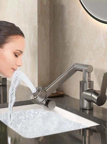 Swivel Bathroom Sink Faucet with Hot and Cold Water - Smarsty