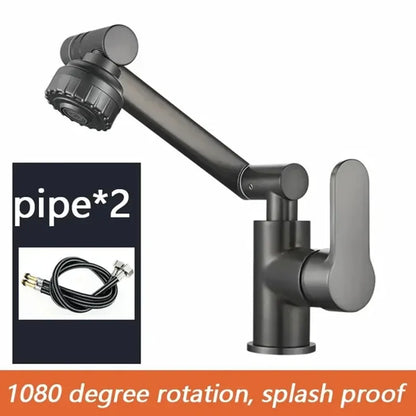 Swivel Bathroom Sink Faucet with Hot and Cold Water - Smarsty