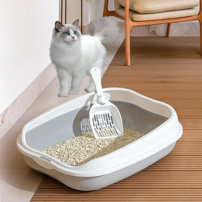 Large Semi-Enclosed Cat Litter Box With Spatter-Proof Design - Smarsty