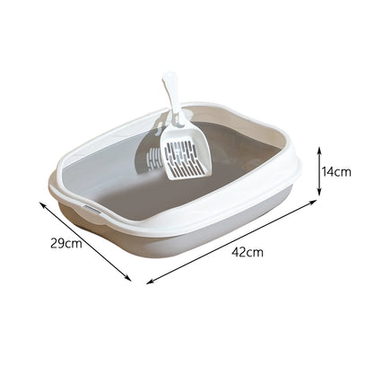 Large Semi-Enclosed Cat Litter Box With Spatter-Proof Design - Smarsty