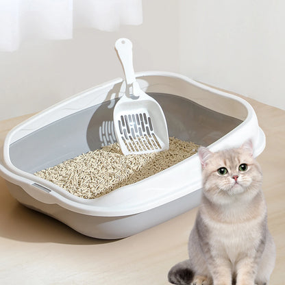 Large Semi-Enclosed Cat Litter Box With Spatter-Proof Design - Smarsty