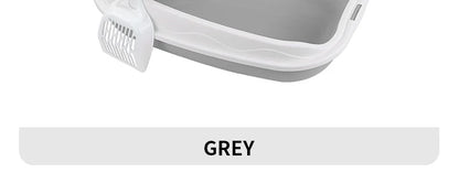 Large Semi-Enclosed Cat Litter Box With Spatter-Proof Design - Smarsty