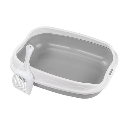 Large Semi-Enclosed Cat Litter Box With Spatter-Proof Design - Smarsty