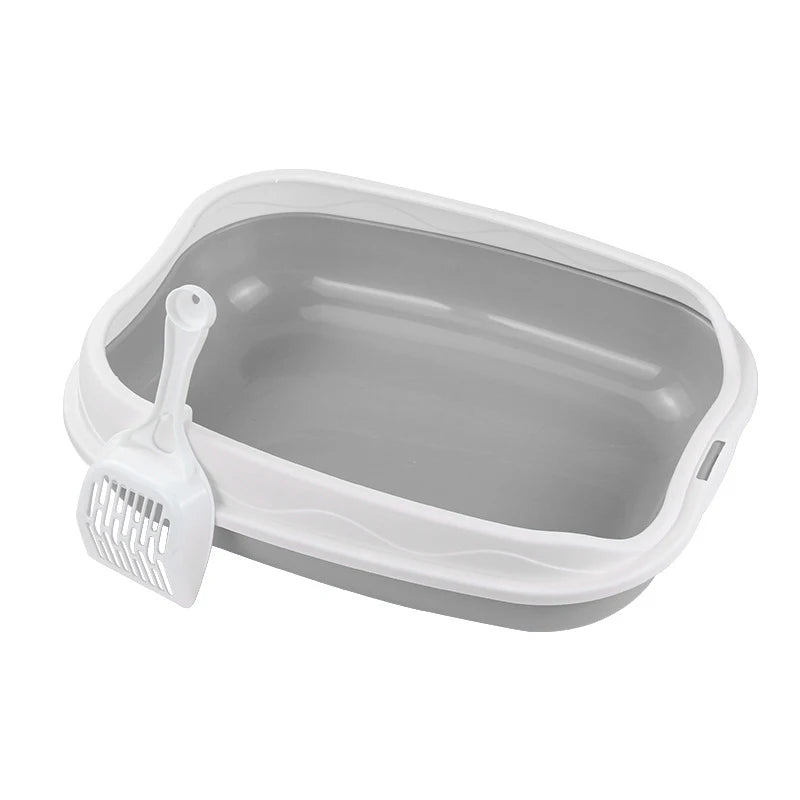 Large Semi-Enclosed Cat Litter Box With Spatter-Proof Design - Smarsty