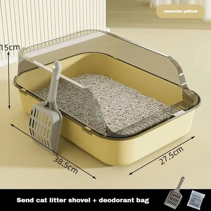 Semi-Enclosed Cat Litter Box with High Sides - Smarsty