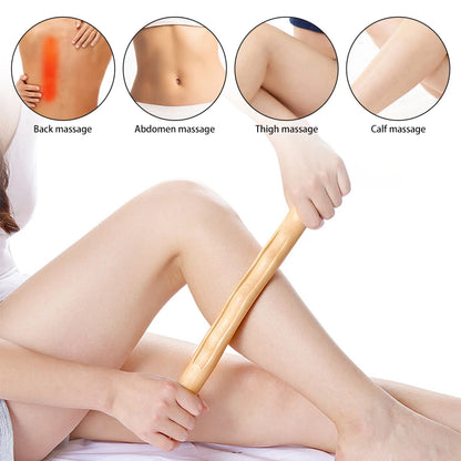Beech Wood Back Massage Rolling Pin for Pain Relief - Smarsty