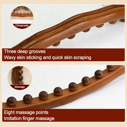 Beech Wood Back Massage Rolling Pin for Pain Relief - Smarsty