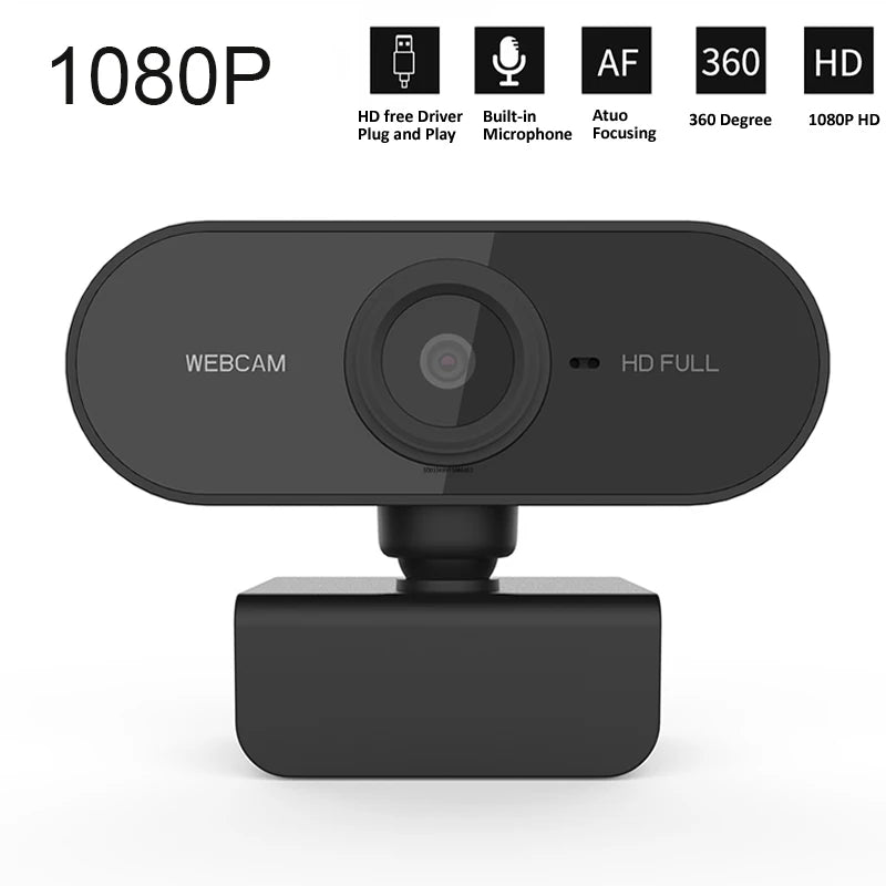 Rotating 1080p HD USB Webcam with Microphone - Smarsty