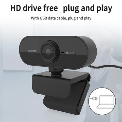 Rotating 1080p HD USB Webcam with Microphone - Smarsty