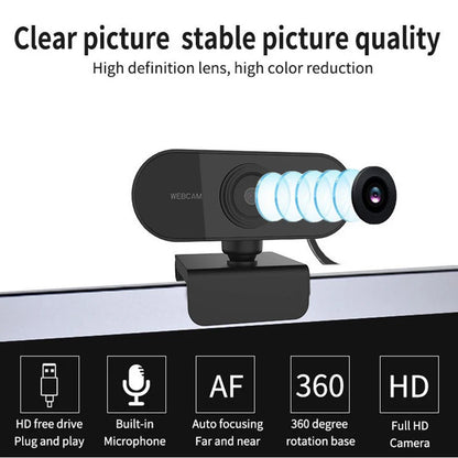 Rotating 1080p HD USB Webcam with Microphone - Smarsty