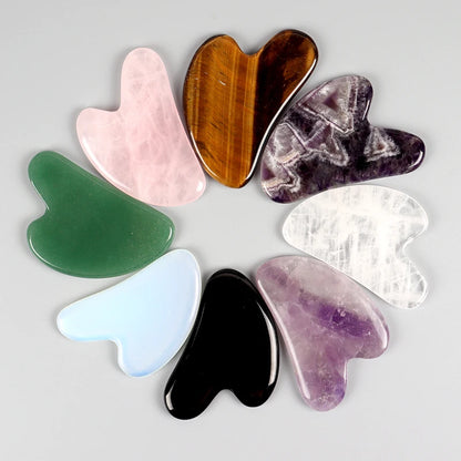 Rose Quartz Gua Sha Facial Massage Tool for Lifting and Firming - Smarsty