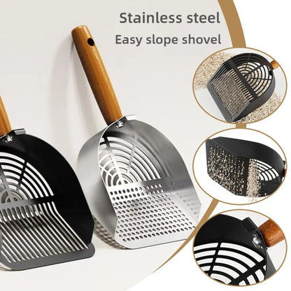 Long Handle Steel Cat Litter Scoop for Easy Cleaning - Smarsty