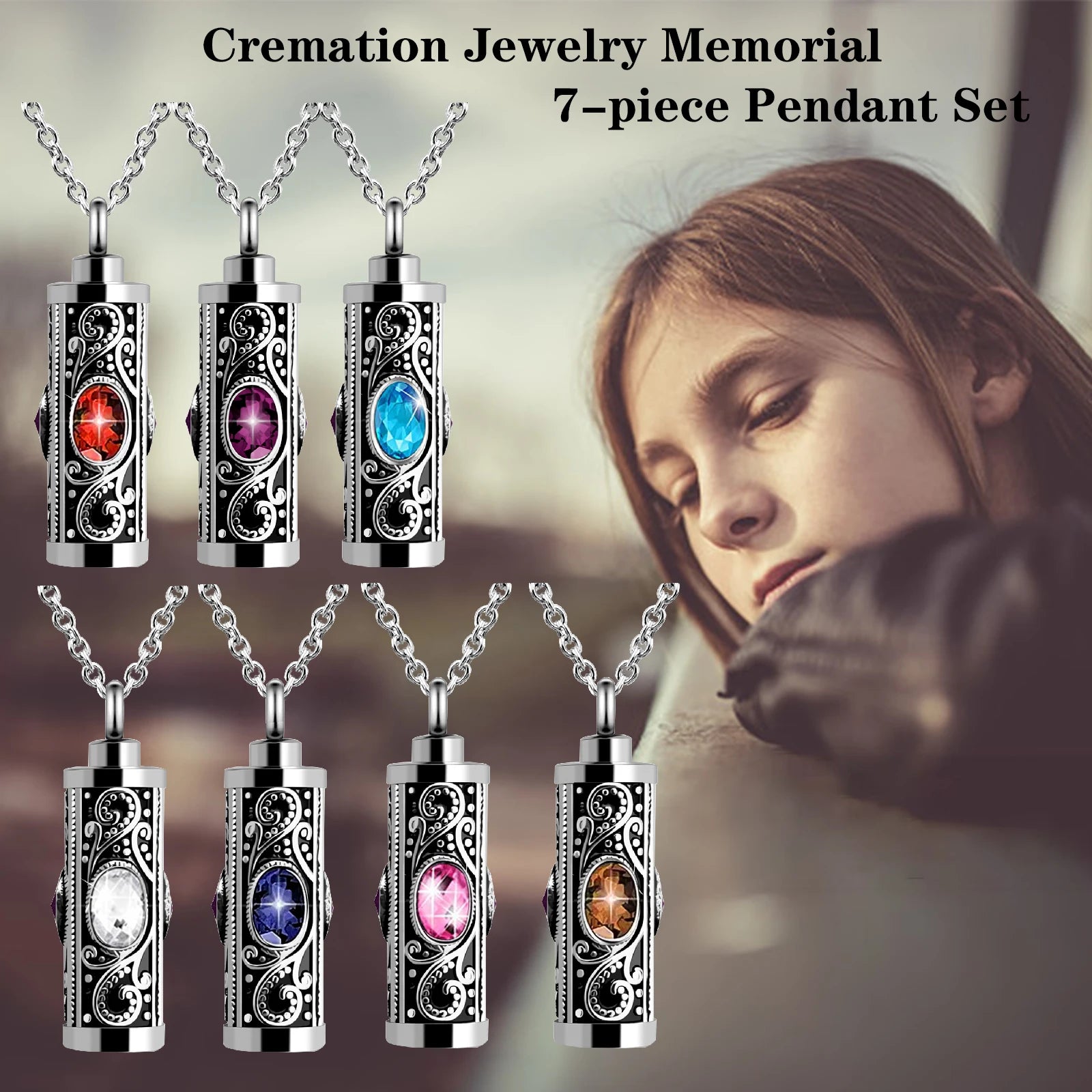 Crystal Cremation Urn Necklace for Ashes Memorial - Smarsty