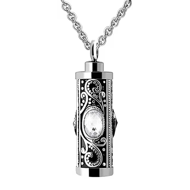 Crystal Cremation Urn Necklace for Ashes Memorial - Smarsty