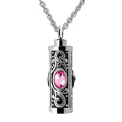 Crystal Cremation Urn Necklace for Ashes Memorial - Smarsty