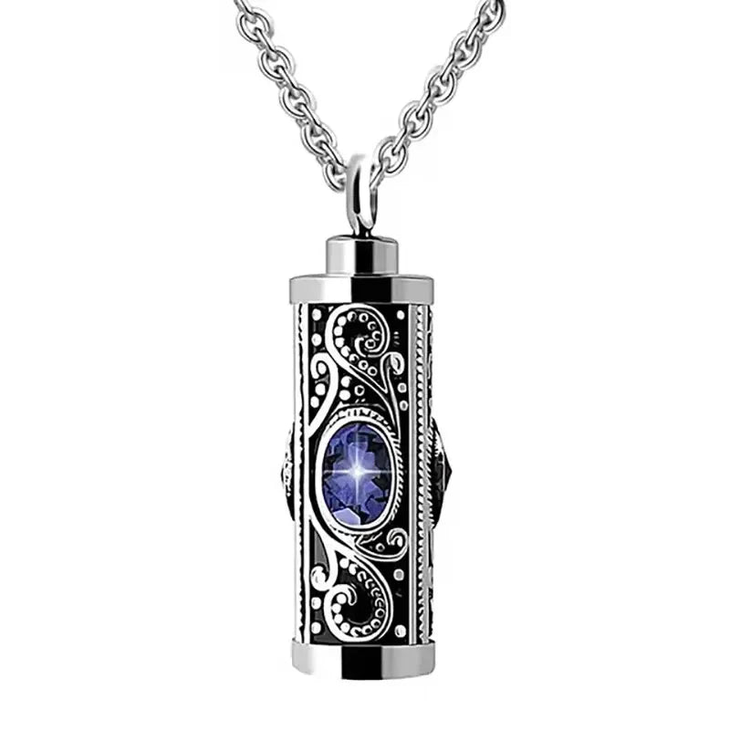 Crystal Cremation Urn Necklace for Ashes Memorial - Smarsty