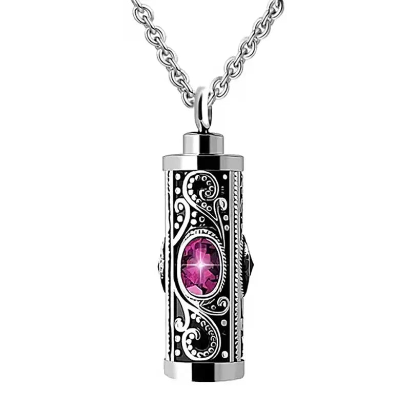 Crystal Cremation Urn Necklace for Ashes Memorial - Smarsty
