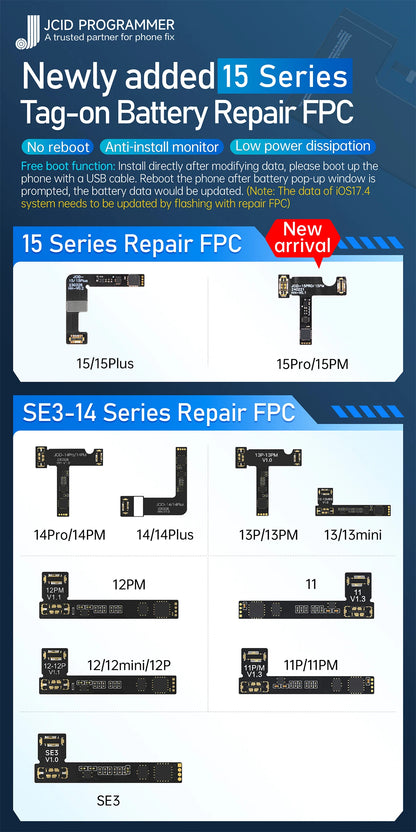 JC V1SE Battery Repair Flex Cable for iPhone Models - Smarsty