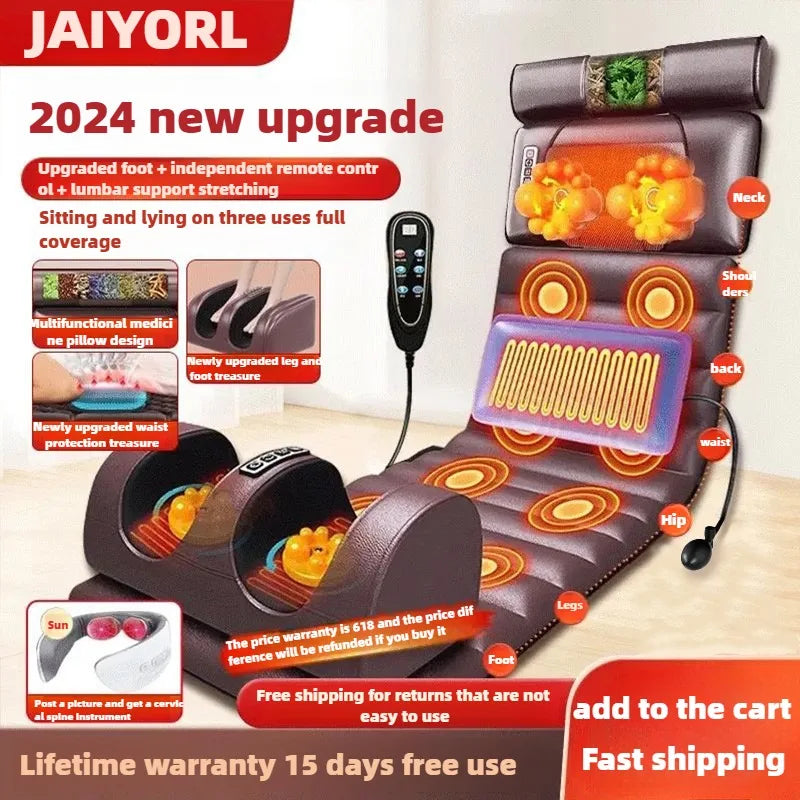 Electric Full Body Massage Mattress With Heating Relaxation Feature - Smarsty