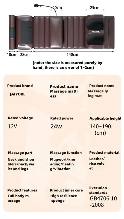 Electric Full Body Massage Mattress With Heating Comfort - Smarsty