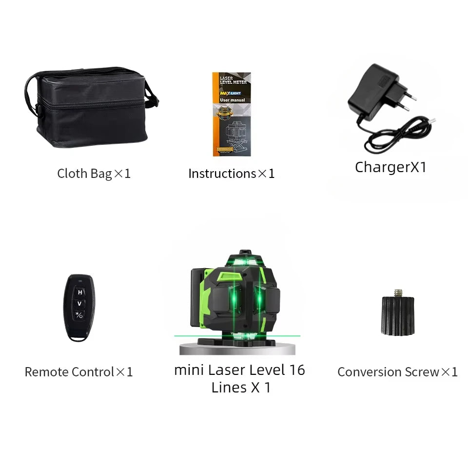 Professional Self-Leveling Green Laser Level 16 Lines - Smarsty