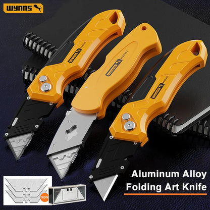 WYNNS Heavy Duty Folding Utility Knife with Quick Change Blades - Smarsty