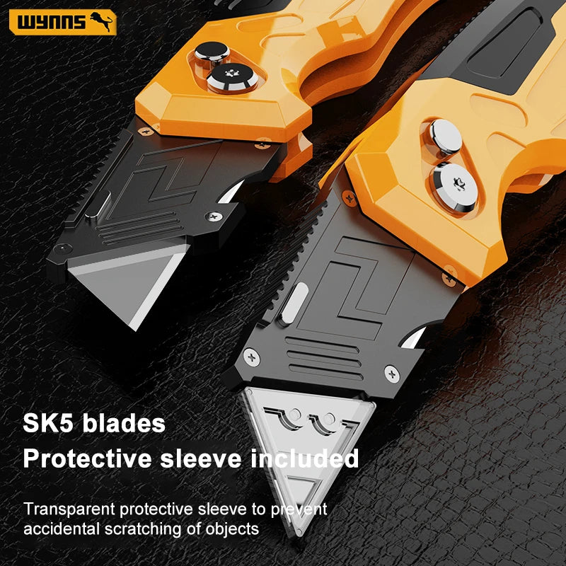 WYNNS Heavy Duty Folding Utility Knife with Quick Change Blades - Smarsty