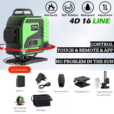 Professional Green Laser Level with 16 Lines Self-Leveling - Smarsty