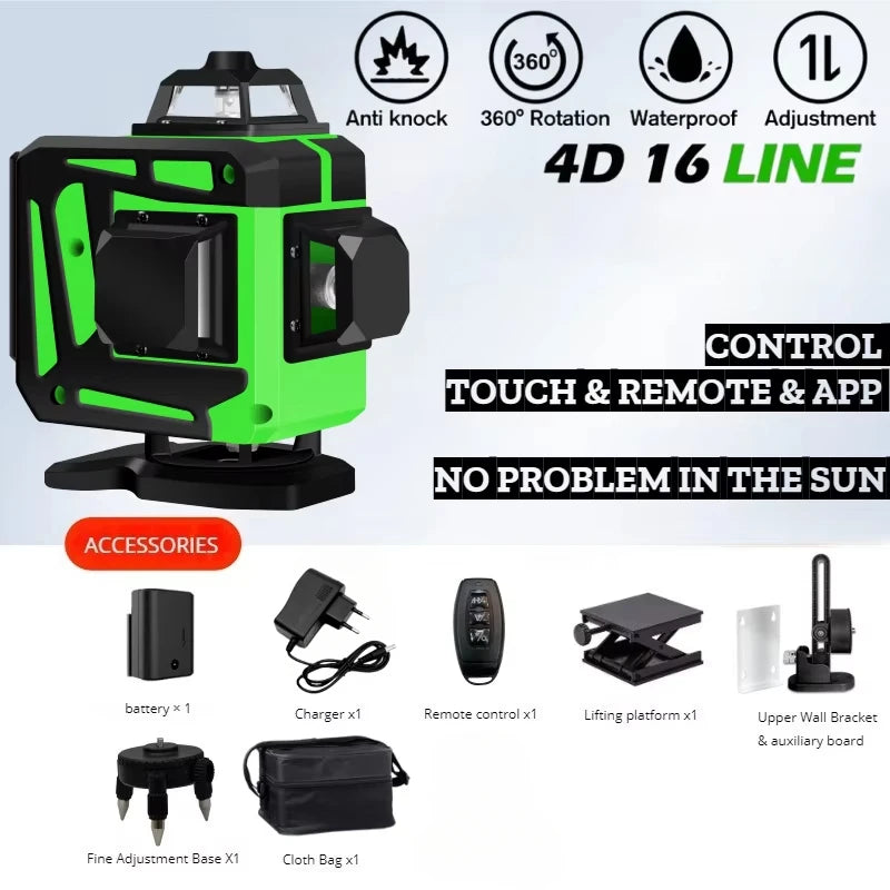 Professional Green Laser Level with 16 Lines Self-Leveling - Smarsty