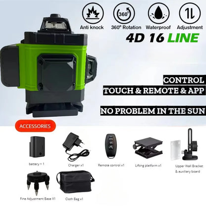 Professional Green Laser Level with 16 Lines Self-Leveling - Smarsty