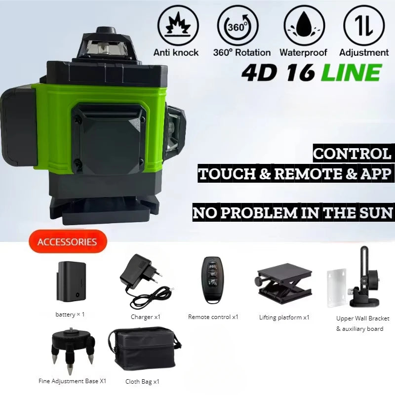 Professional Green Laser Level with 16 Lines Self-Leveling - Smarsty