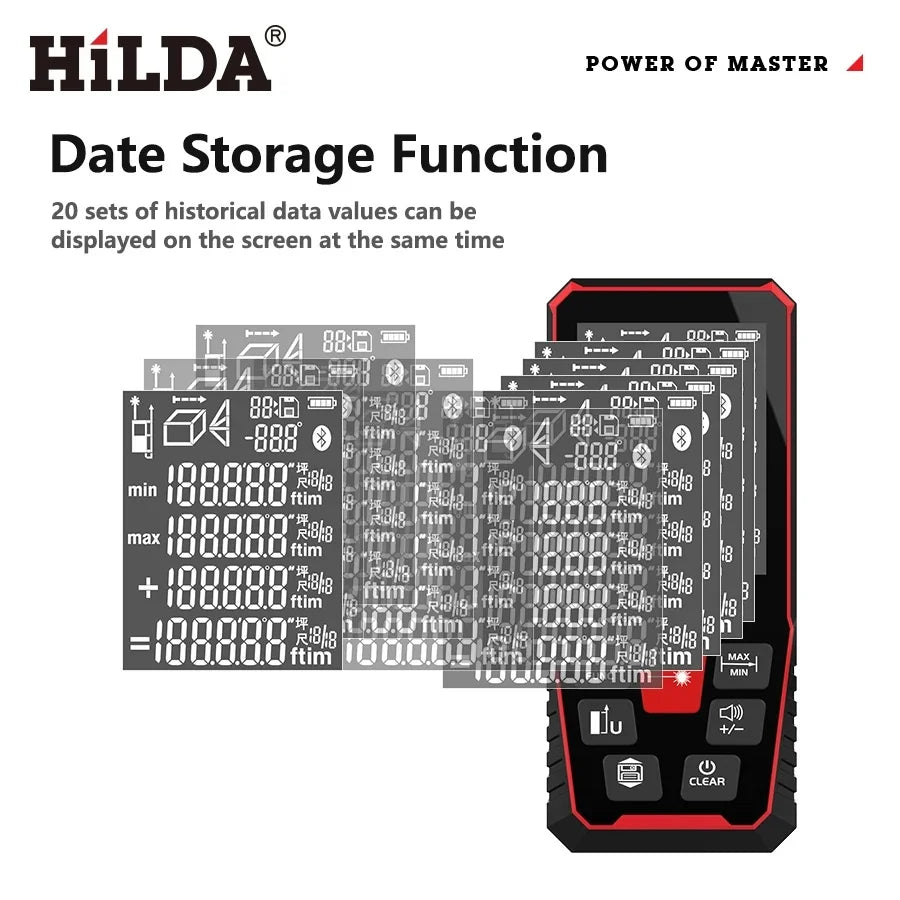 HILDA Laser Rangefinder Precision Measuring Tool 50M 100M 120M - Smarsty