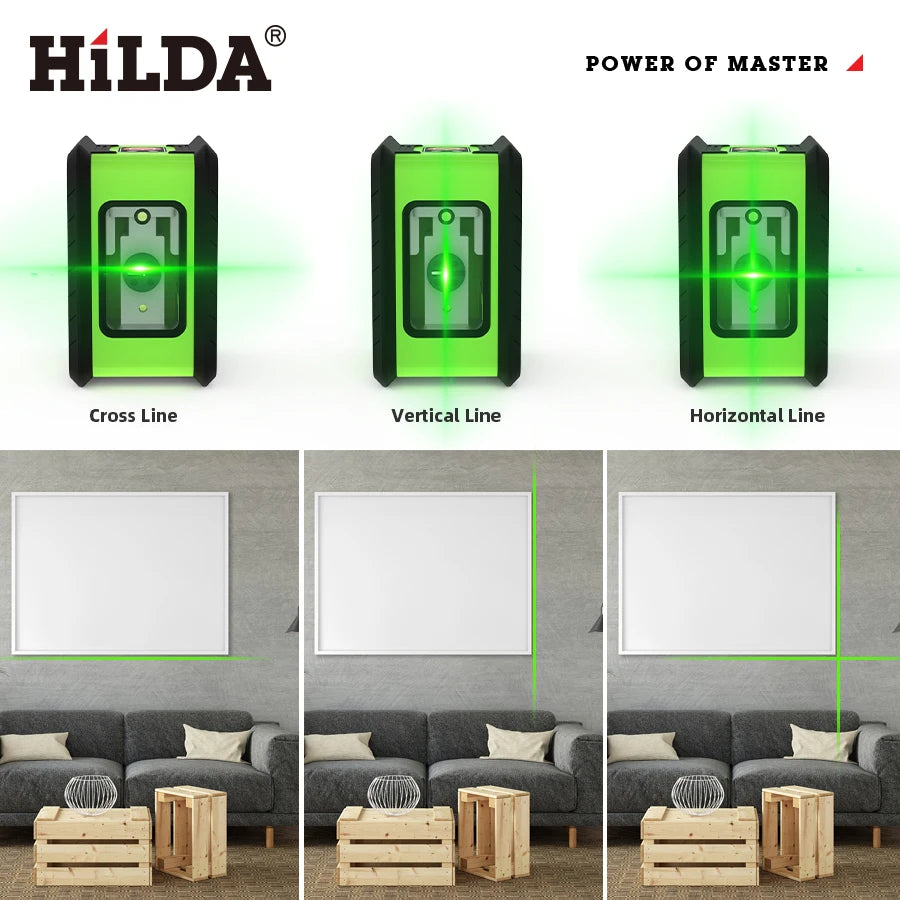 HILDA 2-Line Green Laser Level for Precision Alignment - Smarsty