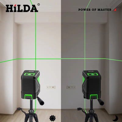HILDA 2 Lines Laser Level with Self Levelling Green Beams - Smarsty