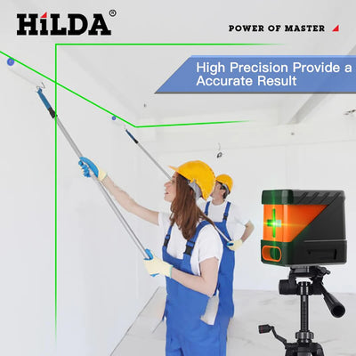 HILDA 2 Lines Laser Level with Self Levelling Green Beams - Smarsty