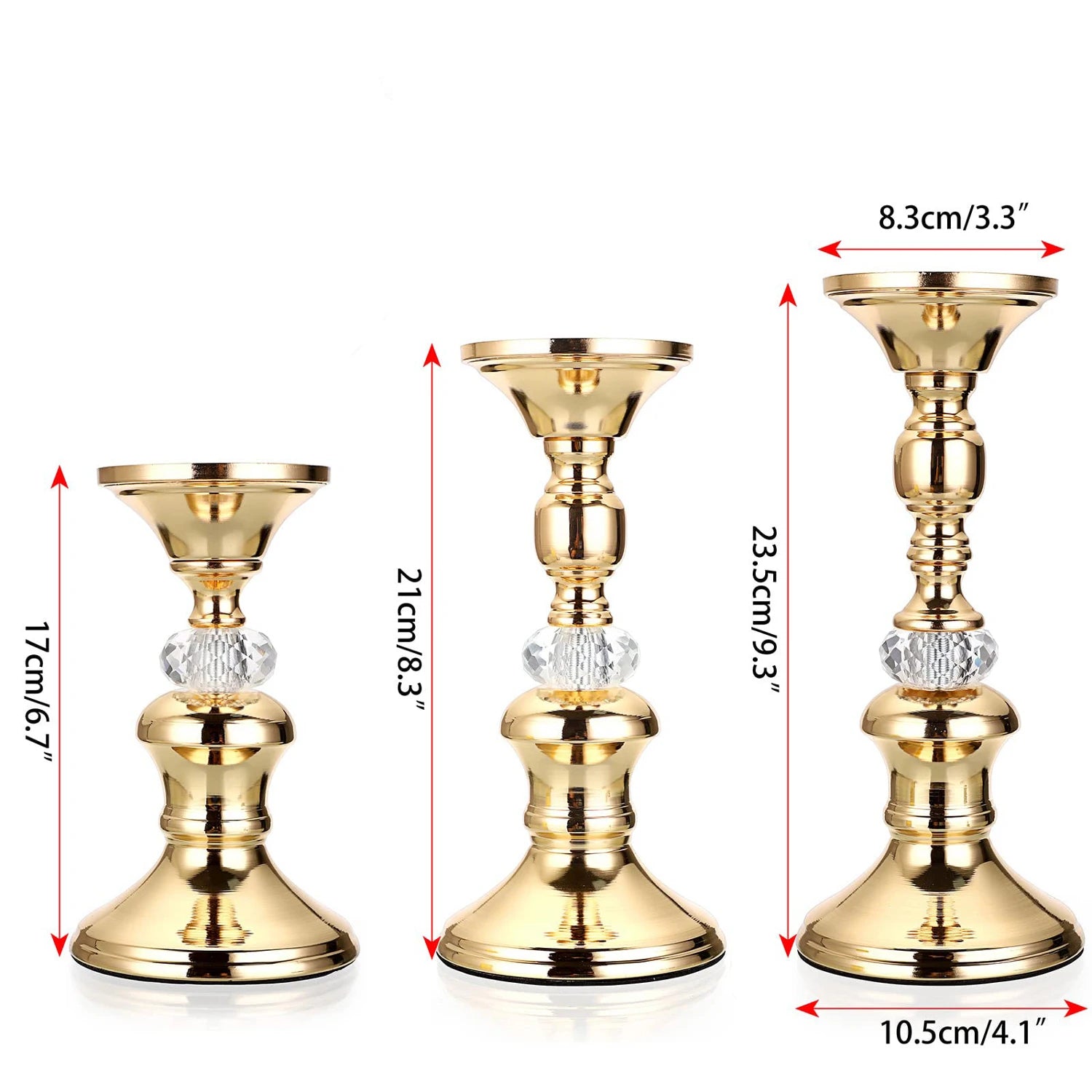Elegant Gold Metal Pillar Candle Holders for Home Decor - Smarsty