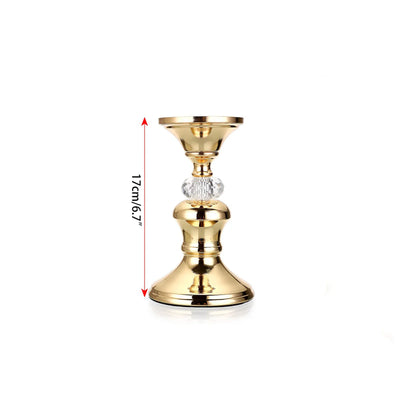 Elegant Gold Metal Pillar Candle Holders for Home Decor - Smarsty