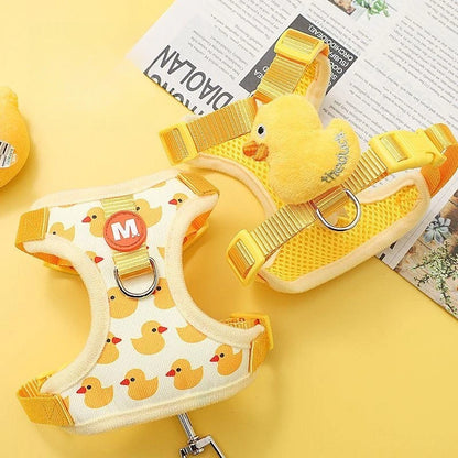 Adjustable Cartoon Duck Dog Harness and Leash Set - Smarsty