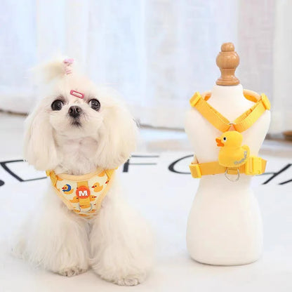 Adjustable Cartoon Duck Dog Harness and Leash Set - Smarsty